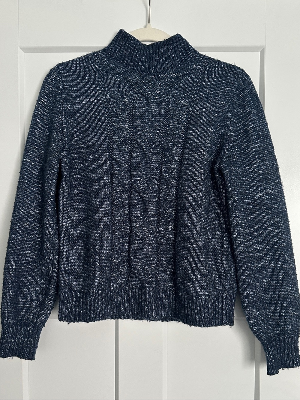 Banana Republic Turtle Neck Heathered Navy Sweater
